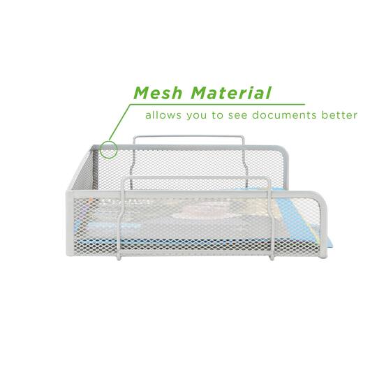 Mind Reader Stackable Metal Mesh Tray & Desk Document Organizer Set